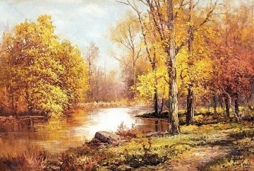 ブルック川の流れ Painting - is675B 印象派屋外シーン川